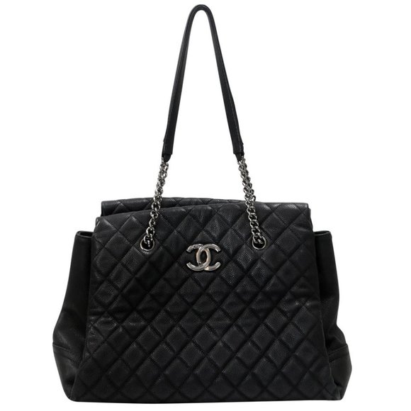 CHANEL Handbags - Chanel Timeless Quilted Caviar Black Leather Tote